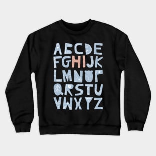 Alphabet says "Hi" (blue and orange) Crewneck Sweatshirt